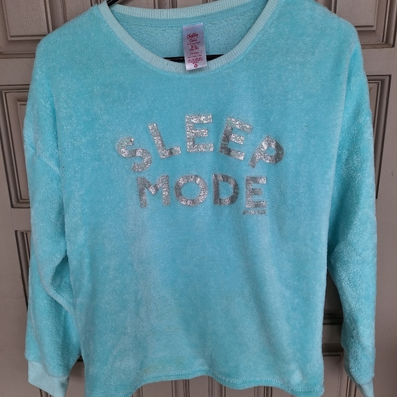 Justice Sleep Aqua Sleep Mode PJ Set Top/Bottom SzJXL(16 18) Fuzzy Warm Cute - Picture 3 of 16